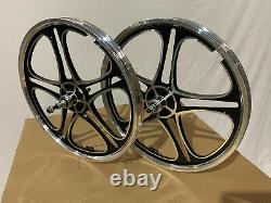 BMX 20 x 35mm Front & Rear Freewheel Bicycle Alloy Wheel w 10 spokes Chrome H02