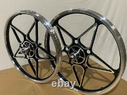 BMX 20 x 35mm Front & Rear Freewheel Bicycle Alloy Wheel w 10 spokes Chrome H13