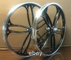 BMX 20 x 35mm Front & Rear Freewheel Bicycle Alloy Wheel w 10 spokes Chrome H16