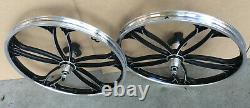 BMX 20 x 35mm Front & Rear Freewheel Bicycle Alloy Wheel w 10 spokes Chrome H16