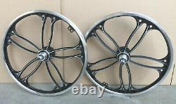 BMX 20 x 35mm Front & Rear Freewheel Bicycle Alloy Wheel w 10 spokes Chrome H16