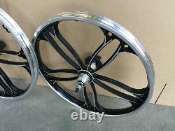 BMX 20 x 35mm Front & Rear Freewheel Bicycle Alloy Wheel w 10 spokes Chrome H16