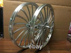 BMX 20 x 35mm Rear & Front Bicycle Alloy Wheels w 18 spokes Chrome H01S