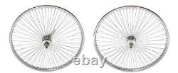 Beach Cruiser Lowrider 20x38mm Bicycle Wheelset Chrome with Gold 140 spokes