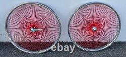 Beach Cruiser Lowrider 26x38mm Bicycle Wheelset Chrome with Gold 140 spokes