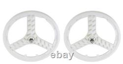 Bike 20 Plastic 3-Spoke Front Wheel & Rear Free wheel 3/8 Axle White