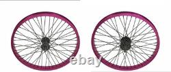 Bike 20 x 2.125 Alloy Purple Front Wheel & Rear Wheel 9T Driver 48 Spoke D Wall