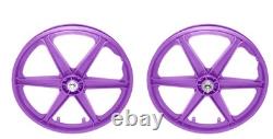 Bike 20 x 38mm Plastic 6-Spoke Front & Rear Free Wheel 3/8 Axle Purple