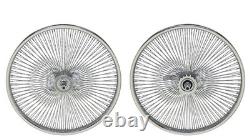 Bike 20x 32mm Steel Front & Rear Wheel 144 Twisted Spoke 14G Chrome color