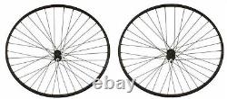 Bike 27 x 1 1/4 Wheel Set Front and Rear Free Wheel 36 Spoke BlackBlack Color
