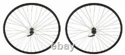 Bike Black Alloy 700C 36 Spoke 3/8 Quick Release Axle. Front and Rear Free Wheel