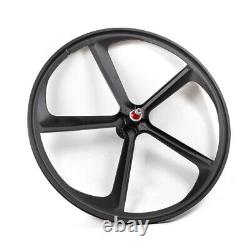 Bike Fixed Gear Fixie Single Speed Bike Front Rear 5 spoke Wheel Set 700c Black