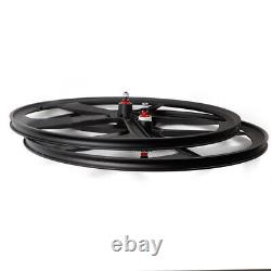 Bike Fixed Gear Fixie Single Speed Bike Front Rear 5 spoke Wheel Set 700c Black