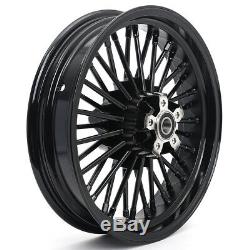 Black 16 X 3.5 36 Fat Spoke Front Rear Wheels For Harley Touring Softail FXST
