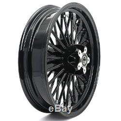 Black 16 X 3.5 36 Fat Spoke Front Rear Wheels For Harley Touring Softail FXST