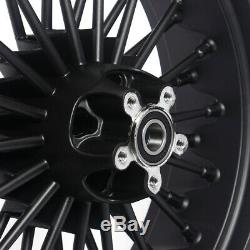 Black 21 18 Front Rear Cast Casting Wheels Dual Disc Fat Spokes Dyna Softail