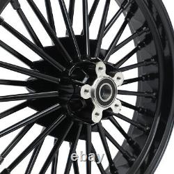 Black 21''x3.5 / 18''x3.5'' 36 Spokes Wheels Rims For Dyna Super Glide Low Rider