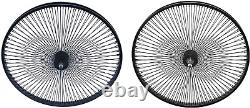 Black 26 144 Spoke Wheel Set. Front and Rear Free Wheel