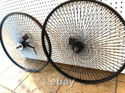 Black 29 Bicycle WheelSet with 144 Spokes Coaster Brake Cruiser BMX Bikes