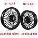 Black 36 Fat Spoke 21 18 Tubeless Wheels Rim For Harley Softail Dyna Sportster