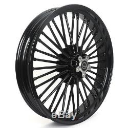 Black 36 Fat Spoke Wheel Front Dual 21X3.5 Rear 16X3.5 For Electra Glide Softail