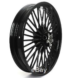 Black 36 Fat Spoke Wheel Front Dual 21X3.5 Rear 16X3.5 For Electra Glide Softail