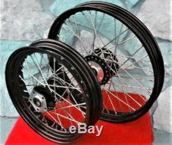 Black 40 Spoke Front/rear Wheel Set Harley Dyna Low Rider Super Glide Fxd 91-99