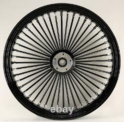 Black 48 King Spoke 23 x 3.5 DD Front & 18 x 5.5 Cush Rear Harley Touring