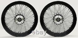 Black 60 Spoke 16 Front/rear Wheel Harley Electra Glide Road King Street 00-07