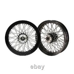 Black 60 Spoke 16x3.5 DD Front & 16x3.5 Rear Wheel for HD Touring & Custom