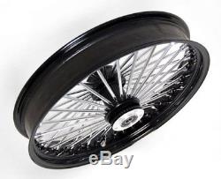 Black/Chrome 48 King Spoke 21x3.5 DD Front & 16x3.5 Rear Wheel Set for Harley