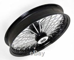 Black/Chrome 48 King Spoke 21x3.5 SD Front & 16x3.5 Rear Wheel Set for Harley