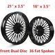 Black Fat Spoke Wheel Single Disc 21x3.5 18x3.5 For Dyna Softail Flst Sportster