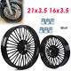 Black Front Rear Wheel Rim Set 21x3.5 & 16x3.5 For Harley Dyna Softail Touring