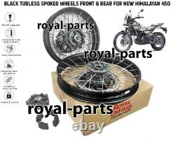 Black Tubeless Spoked Wheels Front & Rear Fit For Royal Enfield Himalayan 450