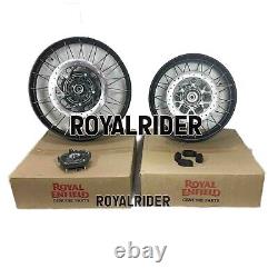 Black Tubeless Spoked Wheels Front & Rear Fit For Royal Enfield Himalayan 450