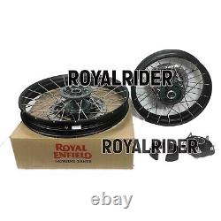 Black Tubeless Spoked Wheels Front & Rear Fit For Royal Enfield Himalayan 450