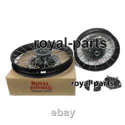 Black Tubeless Spoked Wheels Front & Rear Fit For Royal Enfield Himalayan 450