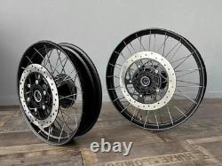 Black Tubeless Spoked Wheels Front & Rear For Harley Davidson 2003 Year Non Disc