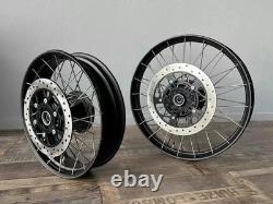 Black Tubeless Spoked Wheels Front & Rear For Harley Davidson 2003 Year Non Disc