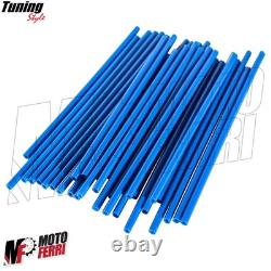 Blue Wheel Spokes Cover Kit For Enduro Cross Motard 72 Pieces MF6638