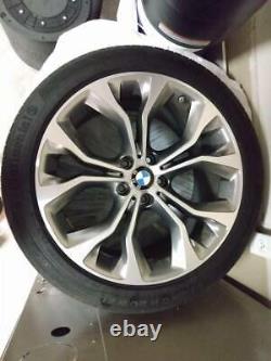 Bmw X5 & X6 Oem Spoke Style 451 Grey Machined 20 Wheel/tire/tpms & Cap Set