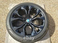 Bmw X5 & X6 Series Oem Spoke Style 451 20 Blk Wheel/tire/tpms & Center Cap Set