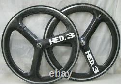 Bontrager HED 3c Carbon Tri Spoke Tubular Front and Rear Wheel 700c 19