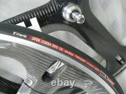 Bontrager HED 3c Carbon Tri Spoke Tubular Front and Rear Wheel 700c 19