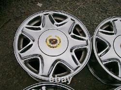 CADILLAC ELDORADO DEVILLE SEVILLE OEM 16 x 7 CHROME 7 SPOKE WHEELS RIMS SET