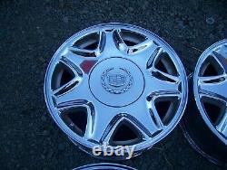 CADILLAC ELDORADO DEVILLE SEVILLE OEM 16 x 7 CHROME 7 SPOKE WHEELS RIMS SET