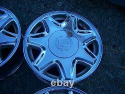 CADILLAC ELDORADO DEVILLE SEVILLE OEM 16 x 7 CHROME 7 SPOKE WHEELS RIMS SET