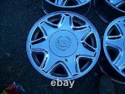 CADILLAC ELDORADO DEVILLE SEVILLE OEM 16 x 7 CHROME 7 SPOKE WHEELS RIMS SET