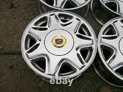 CADILLAC ELDORADO DEVILLE SEVILLE OEM 16 x 7 CHROME 7 SPOKE WHEELS RIMS SET